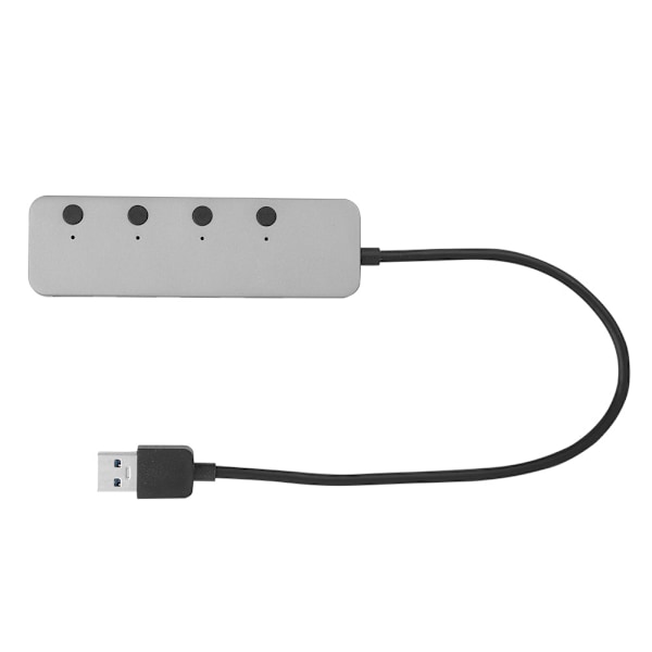 ACASIS Höghastighets USB3.0 Splitter 4-portars USB HUB Adapter med separat strömbrytare (grå)