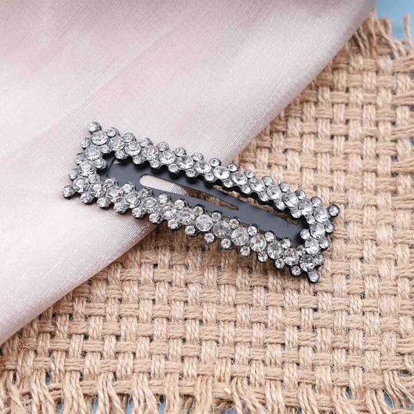 Bohemske Krystall Snap Hårklipp Rhinestone Snap Hårspenne Krystall Hår Barrette Svart Cz Hårnåler Klipp Rhinestone Hodeplagg Dekorativt Hår