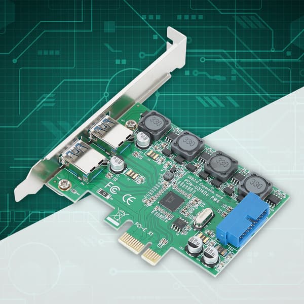 Skrivebordsdatamaskin PCI-E til USB 3.0+19pin 4 Strømforsyningsmoduser Utvidelsesadapter Riser-kort