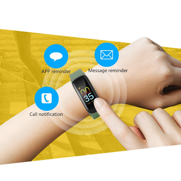 Färgskärm Hjärtfrekvens Blodtryck/Syre Monitor Bluetooth Smart Armband (Grön)