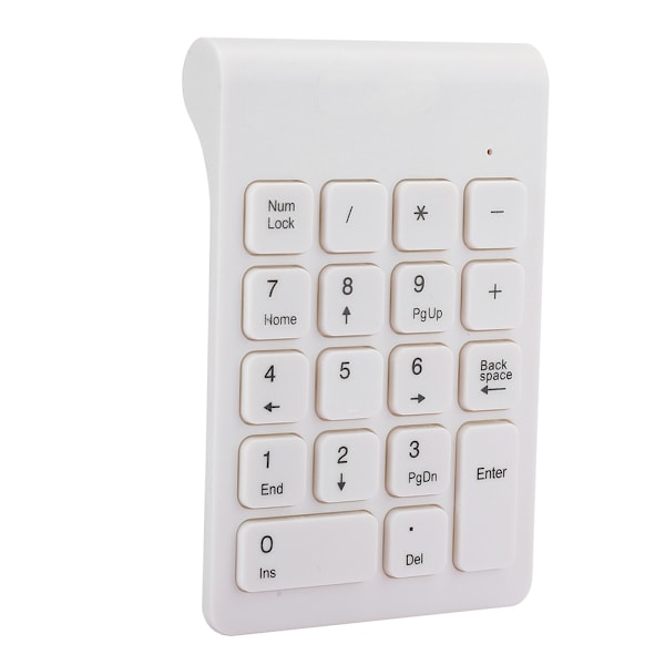 MAIKOU USB2.0 Trådlöst tangentbord 2,4 GHz-2,483 GHz Mini 18 tangenter Vit numeriskt tangentbord för surfplattor Bärbara datorer