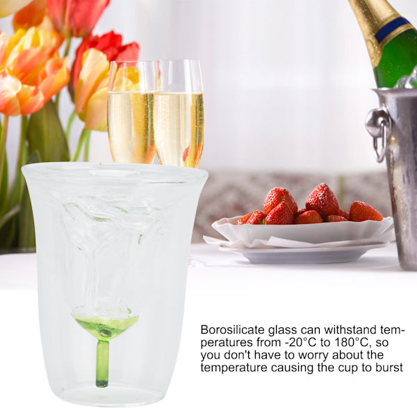 180 ml vinglas rosformad dubbelskiktad cocktailglaskopp mugg för barfest