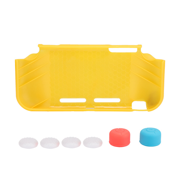 For Switch Lite spillkonsoll kontroller TPU beskyttende deksel med joystick-knapphetter sett gul