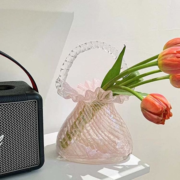 Glasvas i Handväska Form Blomvas Unik Blomvas Dekorativ