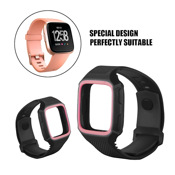 Silikonarmband för smartklocka, armband för Fibit (svart och röd)