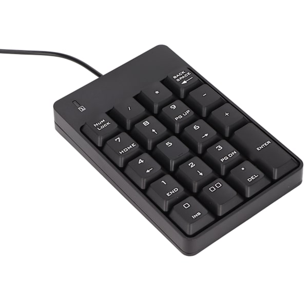 Langallinen 19 näppäimen numeronäppäimistö USB-liitännällä, ohjelmointi vapaa, kannettava, musta, kannettavan tietokoneen numeronäppäimistö toimistoon, pankkiin, supermarkettiin