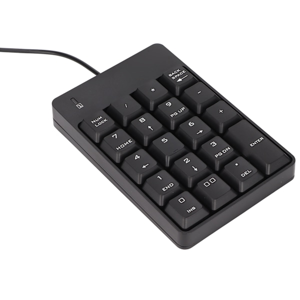 Nummerblok kablet 19 taster USB-interface drevfri bærbar sort bærbar numerisk tastatur til kontorbank supermarked