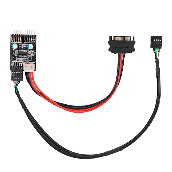 1 Uros naar 2 Uros Poort USB 2.0 Header 9PIN naar Dual 9PIN Extension HUB met SATA Stroomkabel