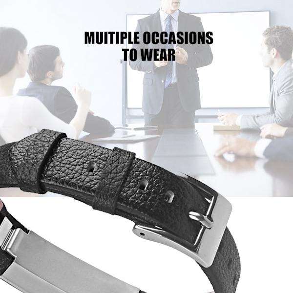 Læderrem til smartwatch, rem til smartarmbånd, udskiftningsrem til håndled til Fitbit Alta (sort)