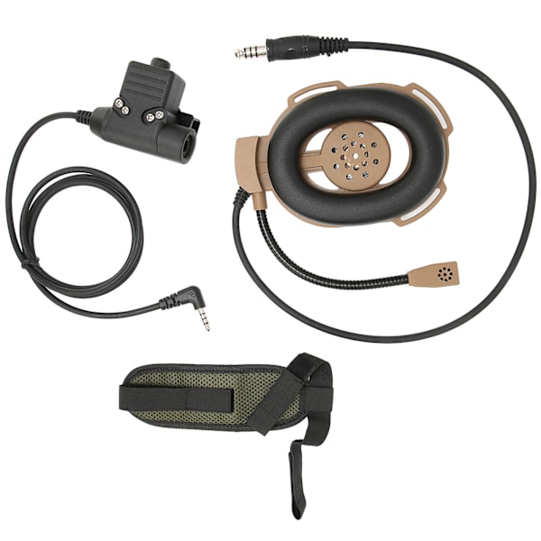 Militær headset støjreduktion 2-vejs radio headset med U94 PTT til udendørs militæraktivitetBrun