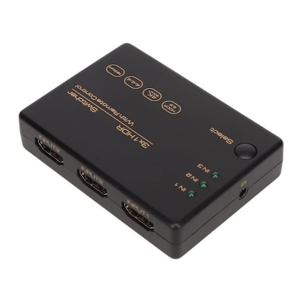 4K HD-växlare 3 i 1 ut 4K 60Hz HDR HDCP2.2-stöd Fjärrkontroll HD Multimedia-växlare för TV-projektorspelare