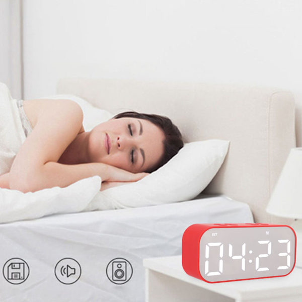 AEC Alarmklockshögtalare BT501 Utomhus Bluetooth Musikhögtalare Bluetooth5.0 Röd