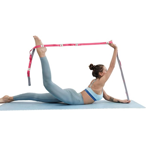 Yogastretchband, justerbar multiloop för stretching, fysioterapi, träning, pilates, dans och gymnastik