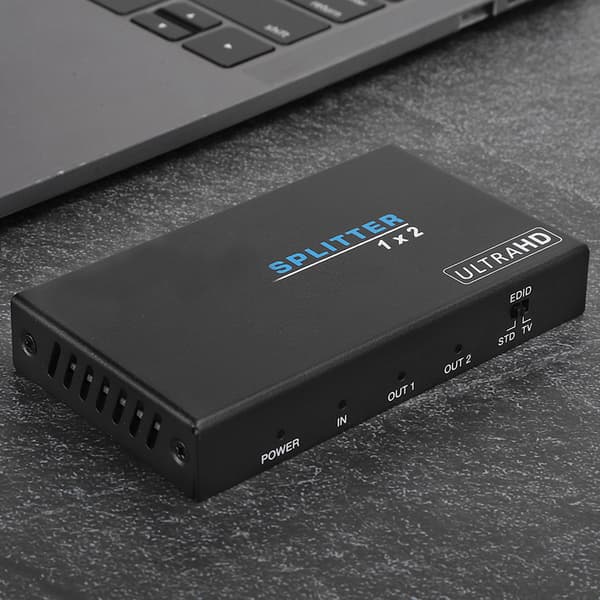 Aluminiumlegering B121H 1x2 HDMI 18Gbps Splitter 100–240V Understøtter High Dynamic Range