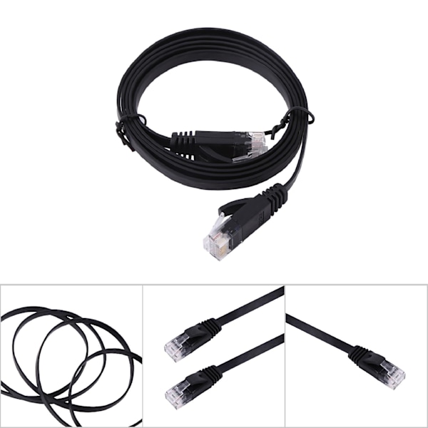 RJ45 CAT6 Ethernet nettverkskabel Flat LAN-kabel UTP Patch Router-kabler 1000M 1 meter