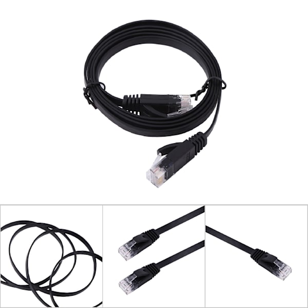 RJ45 CAT6 Ethernet-verkko litteä LAN-kaapeli UTP-paikkajohdot 1000M 1 metriä