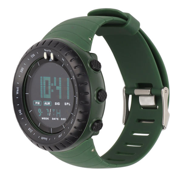 HZ500 Digital Elektronisk Klocka Multifunktionell Vattentät Armbandsur för Utomhussporter Daglig Användning Grön