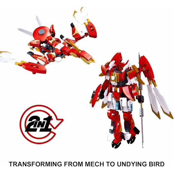 Mini Superhjälteserie med minifigurer, Battle Titan Undying Bird Warrior Actionfigurer Byggset för barn, Presentidé för pojkar (239 delar)