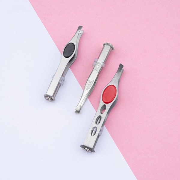 4 stk. pincet med LED-lys til hårfjerning - oplyste pincetter til makeup med lysværktøj til mænd og kvinder, lilla