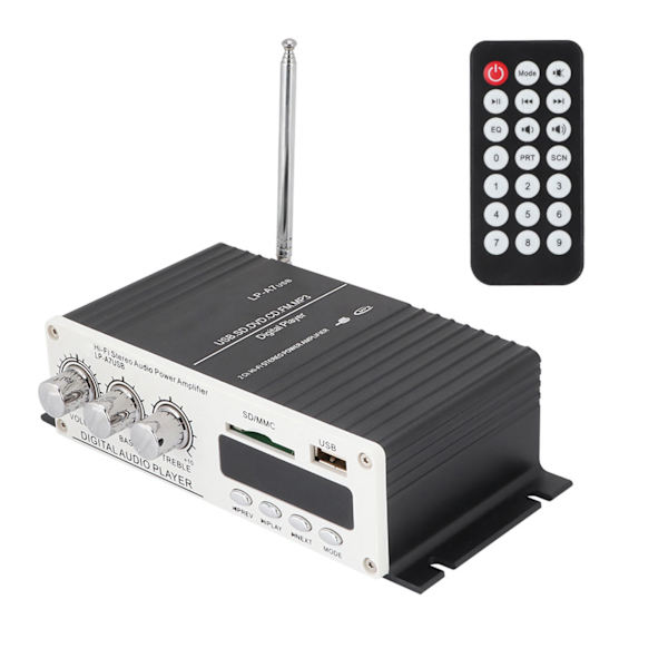 Bluetooth A7 Digital Audio Højttaler Effektforstærker FM med Fjernbetjening/USB/MP3