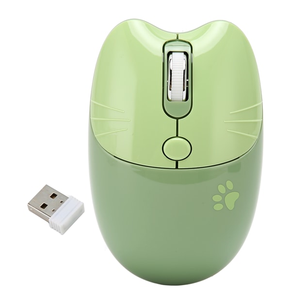 Trådlös mus BT5.1 eller 2,4 GHz Silent Click Justerbar DPI Auto Sleep Office Mouse for Girl Working Family School Cafe Green
