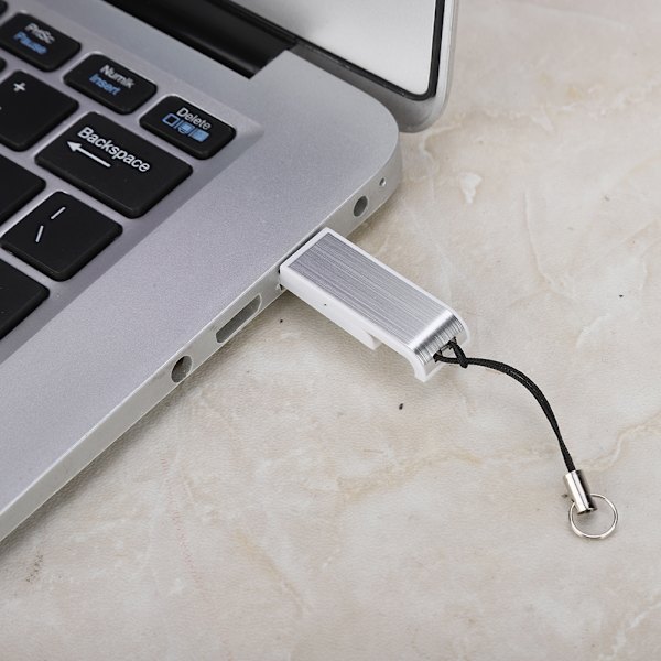 16 Gt:n kannettava työntö- ja veto-USB2.0-muistitikku ketjulla Windows Vista/7/10/Mac White