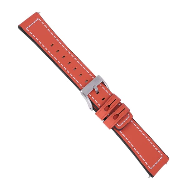 Læderrem til smartwatch, kompatibel med Fitbit Versa (orange)