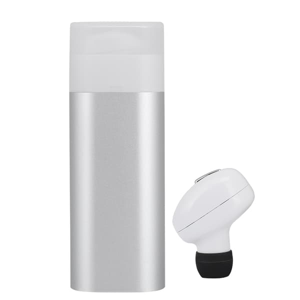 Mini trådløs Bluetooth stereo in-ear headset øretelefon med ladeboks (hvit)