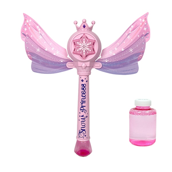 Princess Magic Bubble Wand, Børns batteridrevne boblemaskine, Lys- og musikboblemaskine og boblepuster, Udendørs fest fødselsdag bu