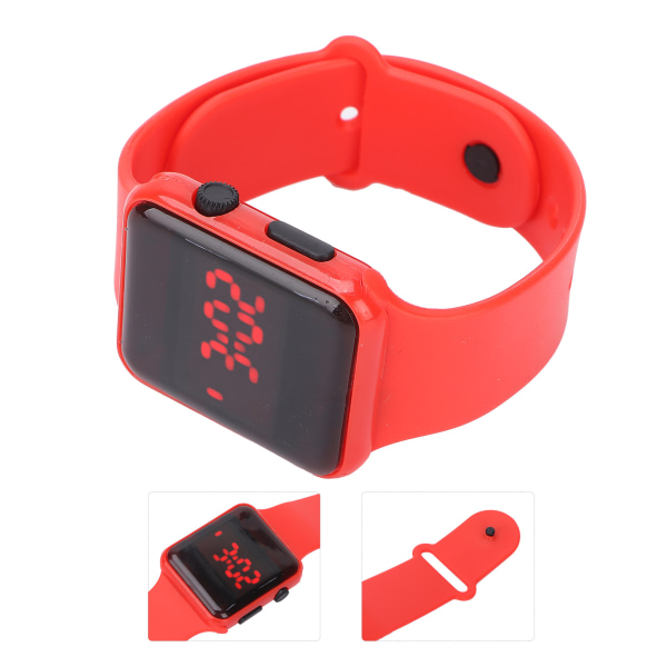 Ljus elektronisk klocka Fashionable Stylish Wrist Watch Digital Watch BraceletRed