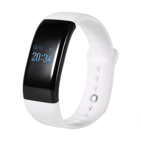 Smart Bluetooth Band intelligent Watch Bracelet Hjärtfrekvensdetektering för Android iOS Vit