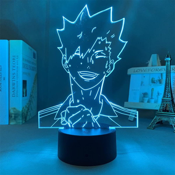 Kuroo Tetsurou 3D LED-lampe Anime nattlys 7/16 farger Passer for soverom belysning Høytidsgaver Barn og venner