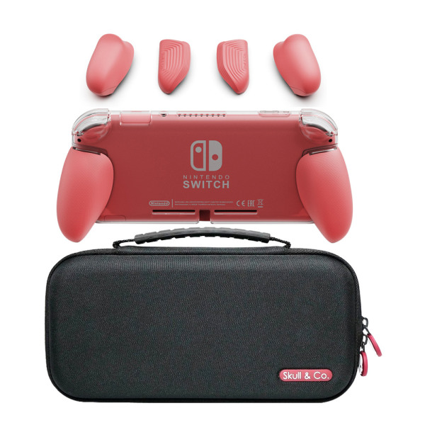 GripCase Lite Bundle: Et komfortabelt beskyttende etui med udskiftelige greb [til alle håndstørrelser] til Nintendo Switch Lite