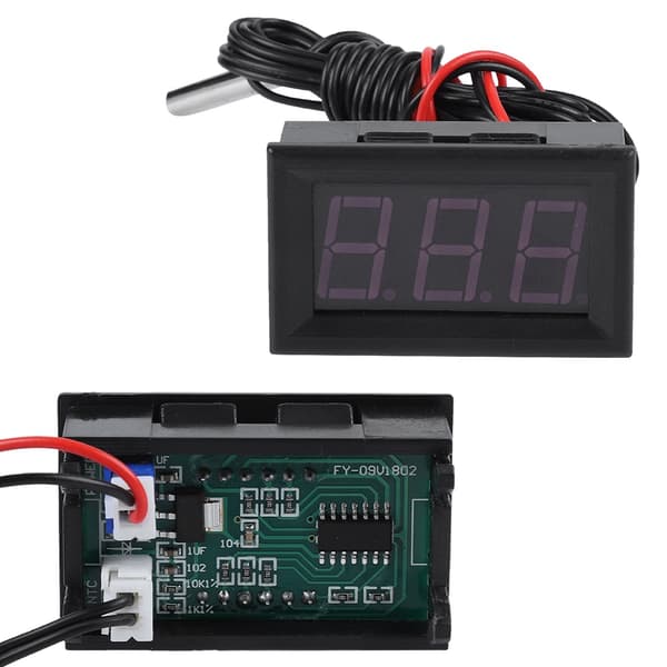 DC5-12V -50~110°C Digital Temperaturdisplaymätare Termometer med sond (Blå)