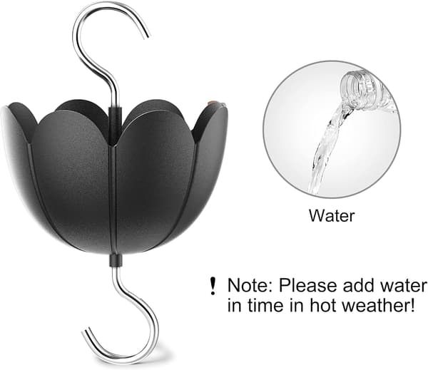 Myregrav til kolibrifoder, insektbeskyttelse med stor kapacitet, metal kolibrifoder myrebeskyttelse, 4 OZ, 2 pakker Black