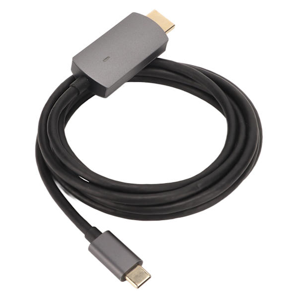 Typ C till HD Multimedia Interface-adapter 4K 30Hz Plug and Play-skärmkonverterkabel för bärbar telefonprojektor Grå