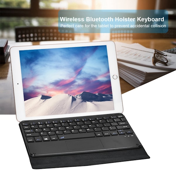 Trådløst Bluetooth-hylster tastatur Tabletholder deksel med tastatur for iPad Air Svart Svart