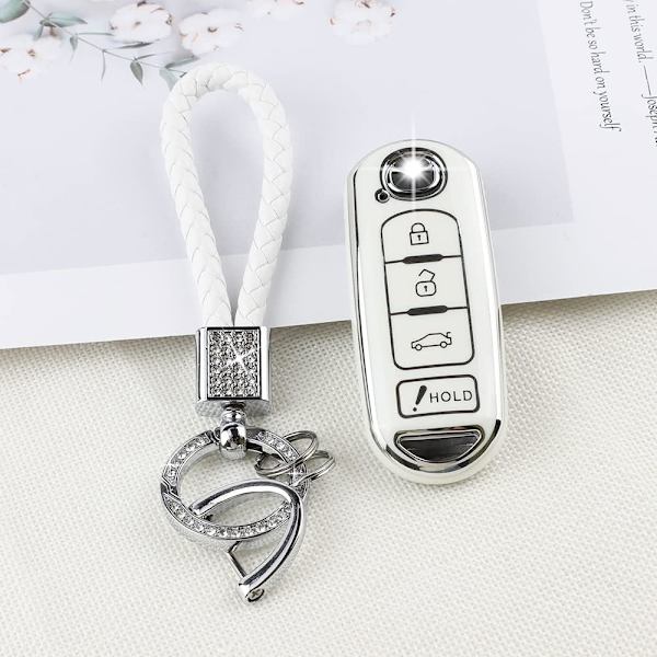 PIFOOG avaimenperän kuori Mazda TPU pehmeä autoälyavaimen kotelo kuori 4 painikkeen avaimen täydet suojukset Mazda 3 6 CX5 CX9 CX3 MX5 Bling avaimenperä tarvikkeet