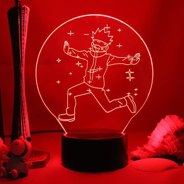 CLYARTPS Anime Jujutsu Kaisen LED-lampe Satoru Gojo for barneromsinnredning nattlys venn bursdagsgave Manga 3D-lys