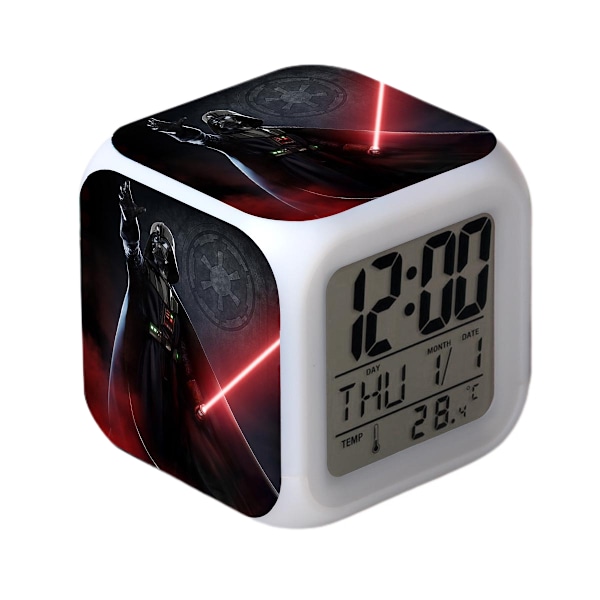 Star Wars väckarklocka film The Force Awakens LED väckarklocka fyrkantig klocka digital väckarklocka med tid, temperatur, alarm, datum