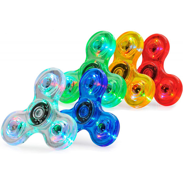 Fidget Spinner, 5-pak LED Light Up Fidget Spinner - Finger Toy Hand Fidget Spinner - Fødselsdagsgave, Belønning til Studerende, Hold Fokus, Stressaflastning (5-pak)