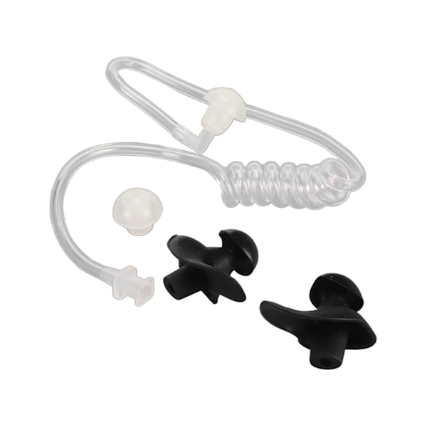 Akustisk spiralrør Universal erstatning akustisk rør med silikon ørepropper for toveis radio headset svart ørepropp