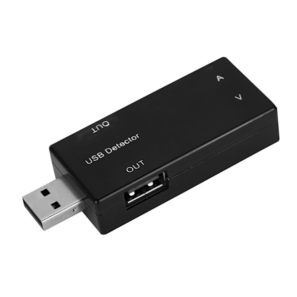 Sort USB-strømmåler Spændingstester Dobbelt display Bordmåler