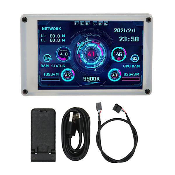 3,5-tums datorskärm för temperaturövervakning, dubbel USB PC-sensorpanel för AIDA64 PC CPU GPU RAM HDD-dataskärm för RasPi för Linux