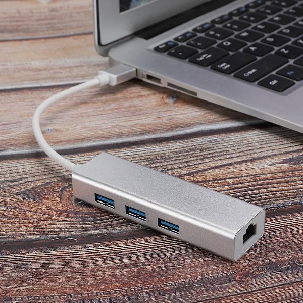 DM HE84 Gigabit USB Ethernet-adapter 3.0 HUB 1000M kablet nettverkskort USB til RJ45 Free Drive