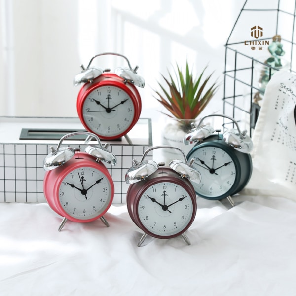 SAYTAY 3.5 inchs Bedroom Alarm Clock, Metal Alarm Clock , Student Home Decoration Desktop Clock