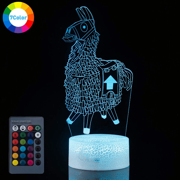 Llama 3D Yövalo Leikkikalut Lahjat Lapsille Vaihdettavat LED-Työpöytälamput 3D Illuusiovalo