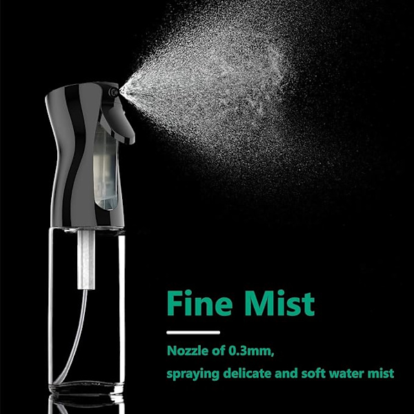 Hårsprayflaska, fin dimspray frisörsalong sprayflaska för lockigt hårstyling, växter, husdjur, hemstädning 7,05oz/200ml, svart gradient blå