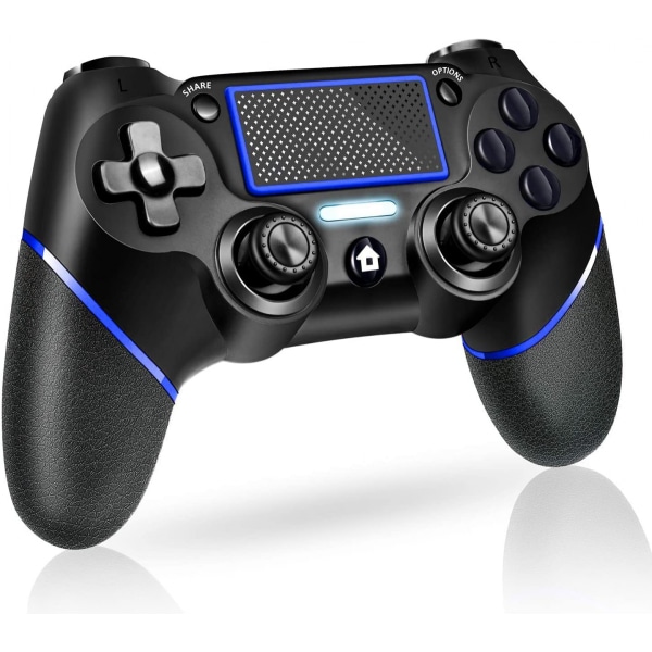 Trådlös PS4-kontroller Bluetooth-spelplatta, [Uppgraderad version] Touch Panel Gamepad USB-kabel med dubbla vibrationer och ljudfunktion Anti-Slip Grip fo