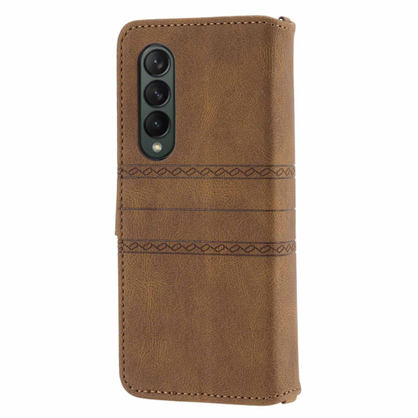 Kompatibel med Samsung Galaxy Z Fold 4 5G Plånboksfodral med Kortfack Flip PU Läder Prägling Fällbar Stötsäker Skyddande Skal